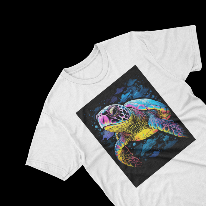 Tricouri personalizate cu poza Broasca testoasa Watercolor neon [1]