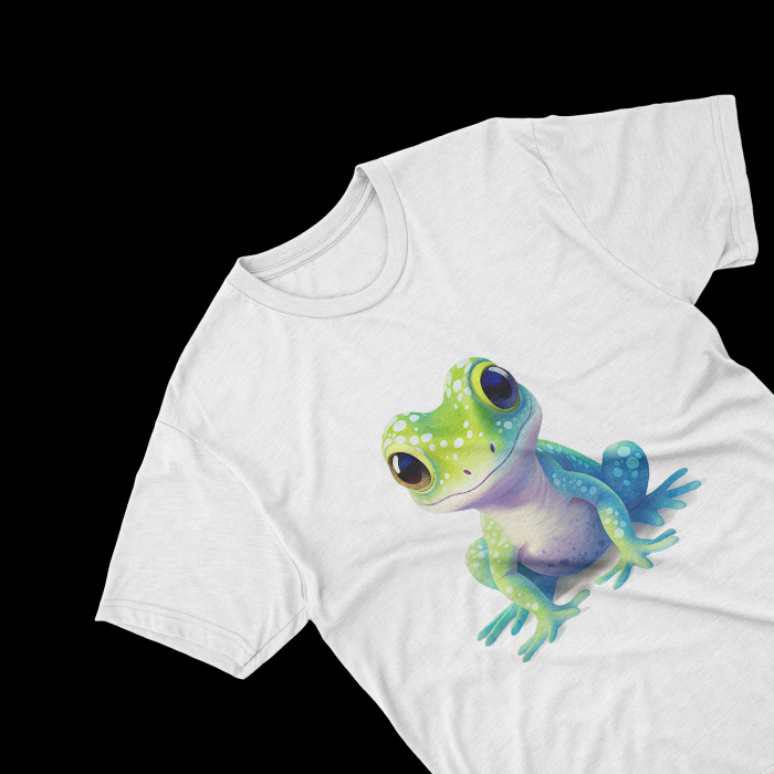 Tricouri personalizate cu poza Broasca Watercolor cute alien [1]