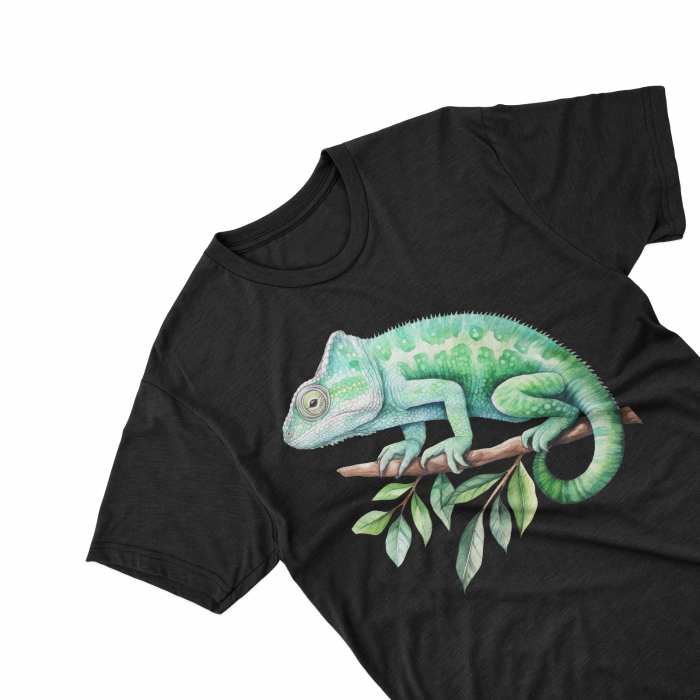 Tricouri personalizate cu poza Cameleon Watercolor turcoaz [2]