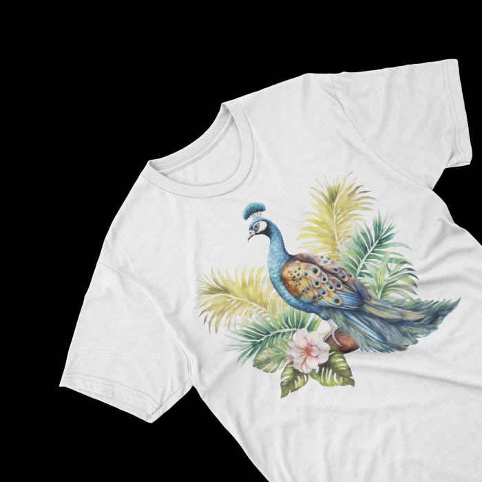Tricouri personalizate cu poza Paun Watercolor [1]