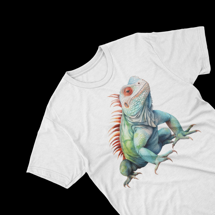 Tricouri personalizate cu poza Cameleon Watercolor creasta rosie [2]
