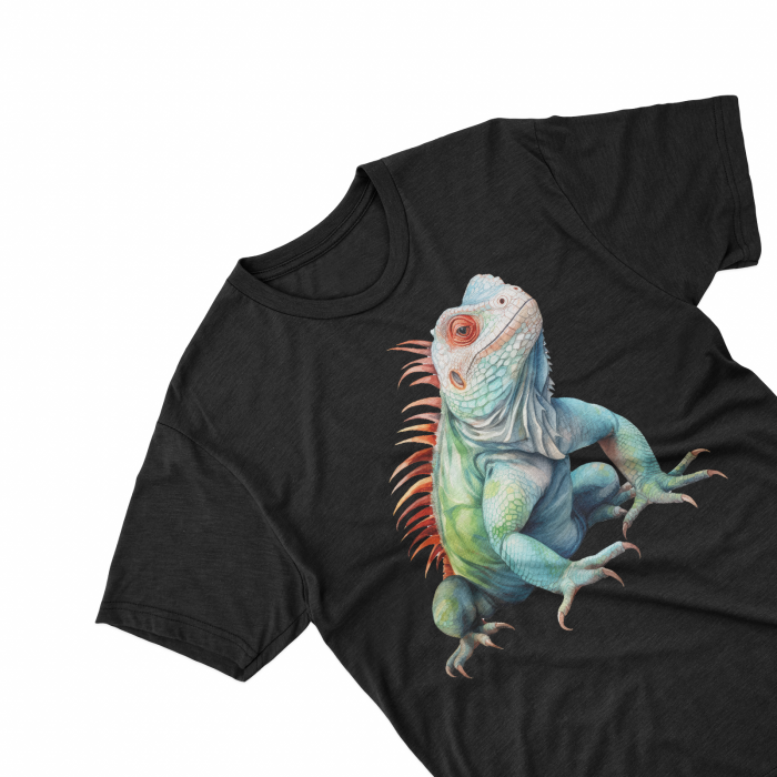 Tricouri personalizate cu poza Cameleon Watercolor creasta rosie [1]