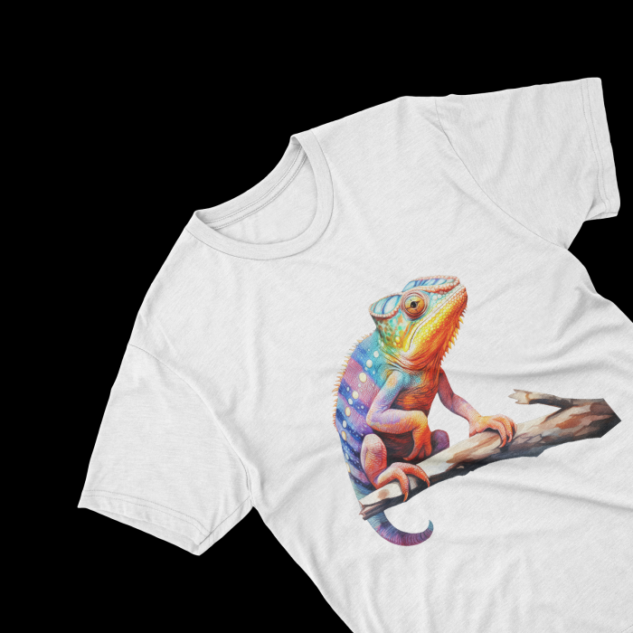 Tricouri personalizate cu poza Cameleon Watercolor multicolor [2]