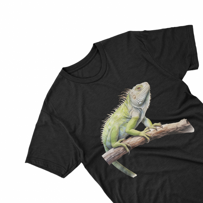 Tricouri personalizate cu poza Cameleon Watercolor pe creanga [2]