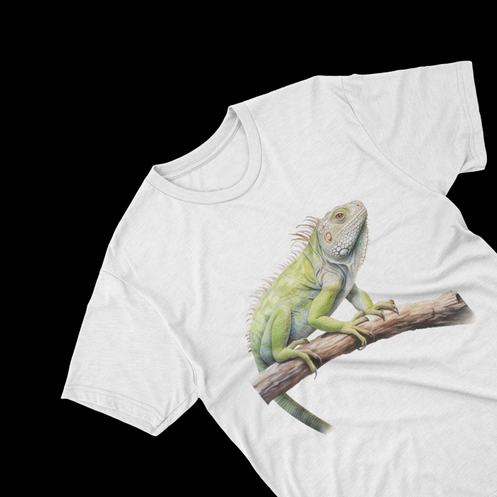 Tricouri personalizate cu poza Cameleon Watercolor pe creanga [1]
