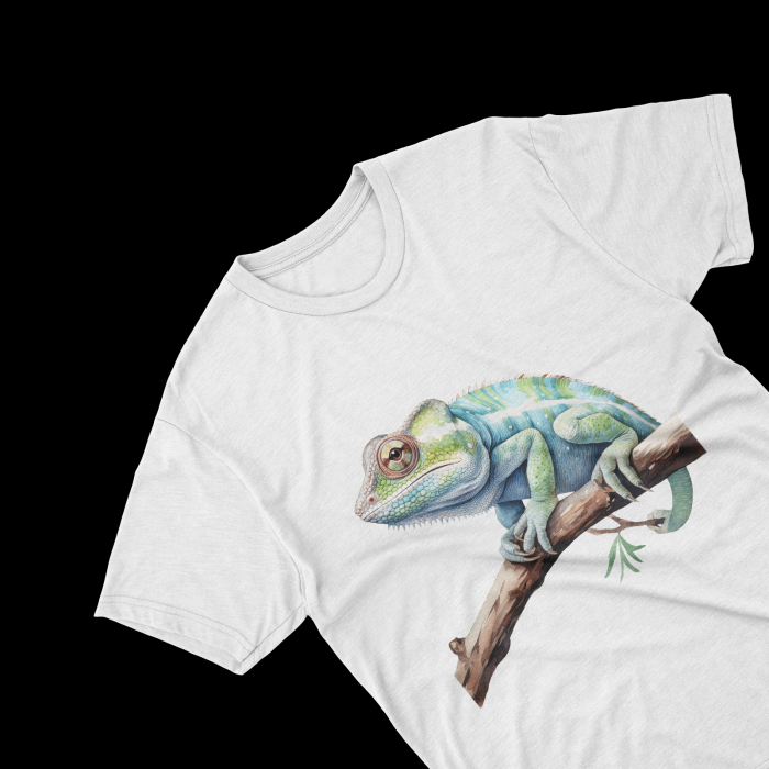 Tricouri personalizate cu poza Cameleon Watercolor culori reci [2]