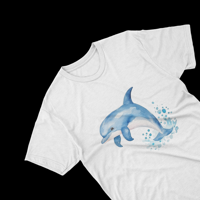 Tricouri personalizate cu poza Delfin Watercolor cartoon [1]