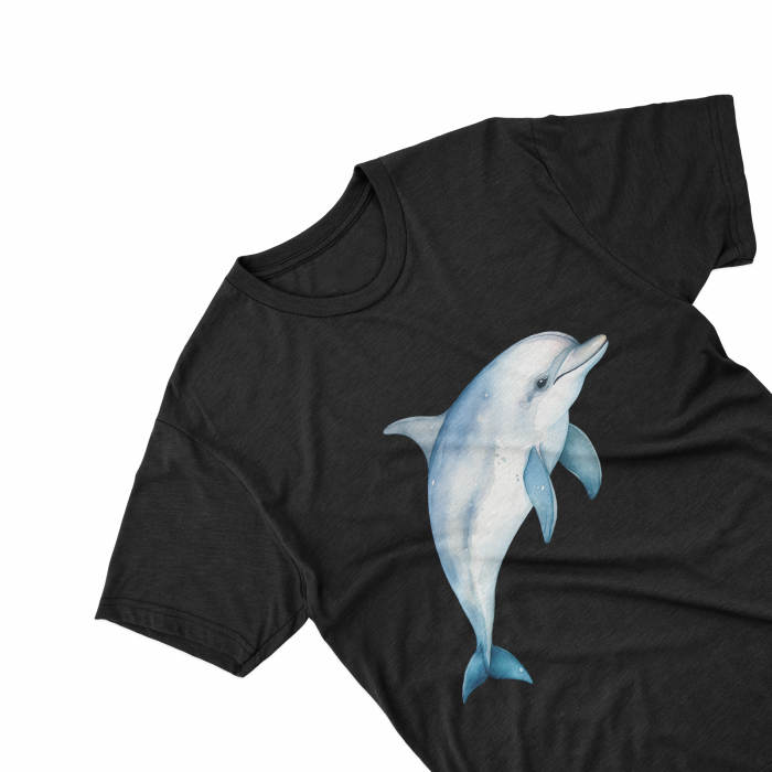 Tricouri personalizate cu poza Delfin Watercolor in salt [1]