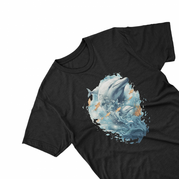 Tricouri personalizate cu poza Delfin Watercolor in apa [1]
