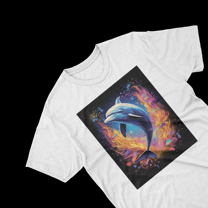 Tricouri personalizate cu poza Delfin Watercolor cu scoici [1]