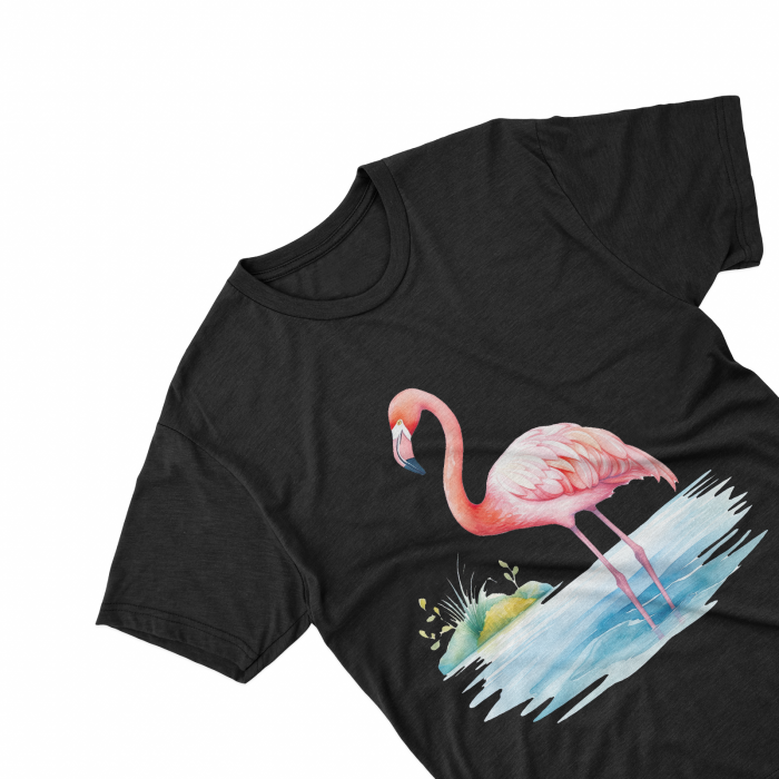 Tricouri personalizate cu poza Flamingo Watercolor in lac [1]