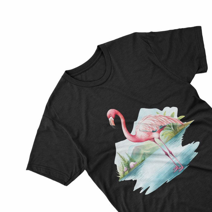 Tricouri personalizate cu poza Flamingo Watercolor landscape [1]
