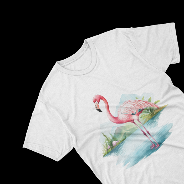 Tricouri personalizate cu poza Flamingo Watercolor landscape [2]