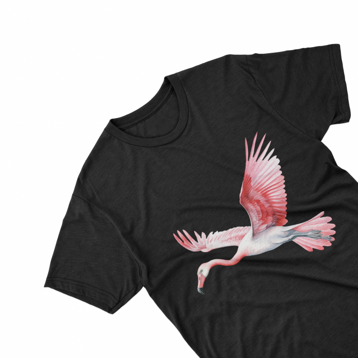 Tricouri personalizate cu poza Flamingo Watercolor zburand [2]