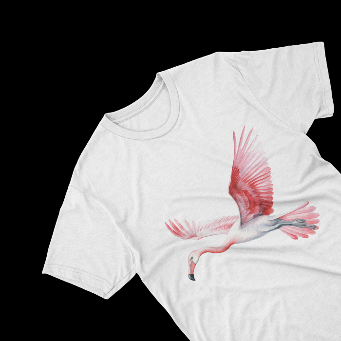 Tricouri personalizate cu poza Flamingo Watercolor zburand [1]