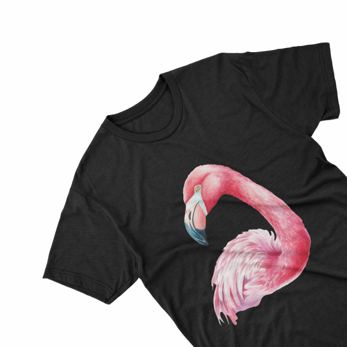 Tricouri personalizate cu poza Flamingo Watercolor portret [2]
