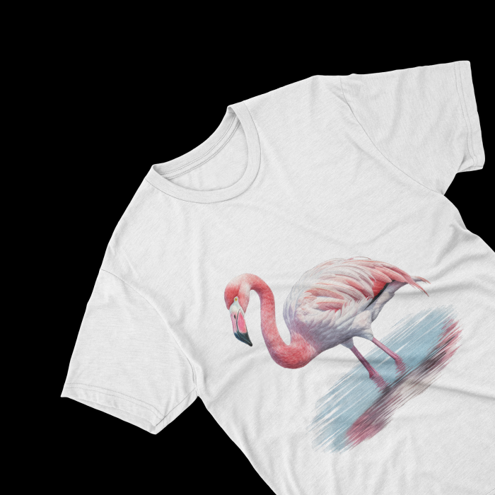 Tricouri personalizate cu poza Flamingo Watercolor reflexie [2]