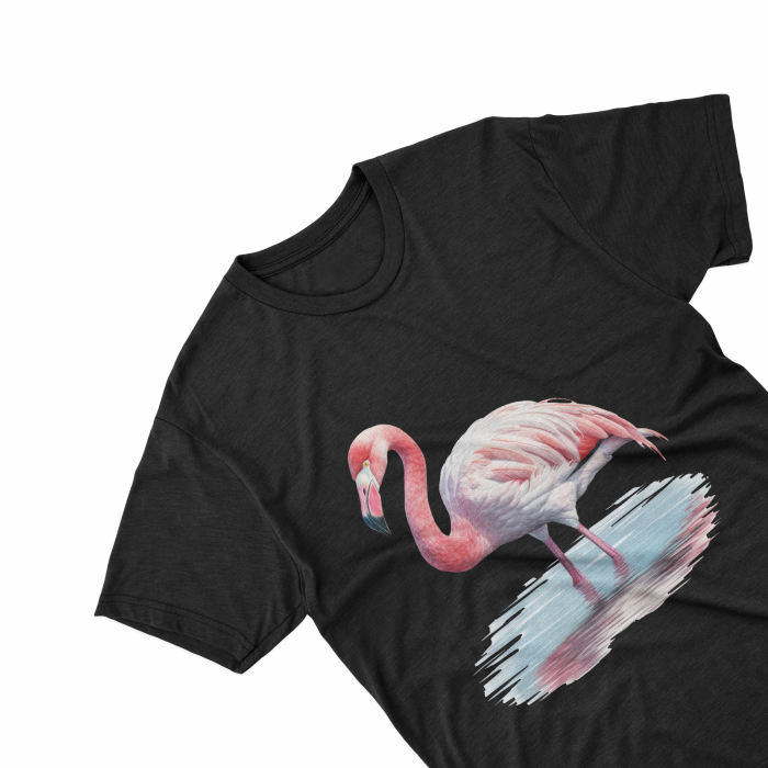 Tricouri personalizate cu poza Flamingo Watercolor reflexie [1]