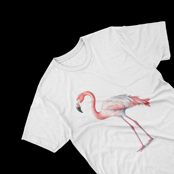 Tricouri personalizate cu poza Flamingo Watercolor pene roz [1]