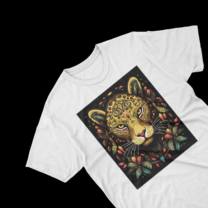 Tricouri personalizate cu poza Leopard Watercolor frunze [2]