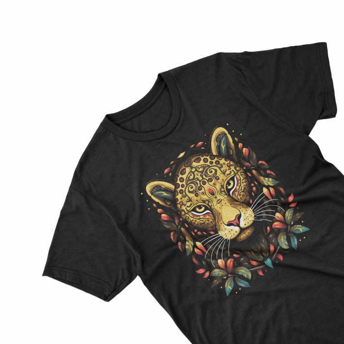 Tricouri personalizate cu poza Leopard Watercolor frunze [1]