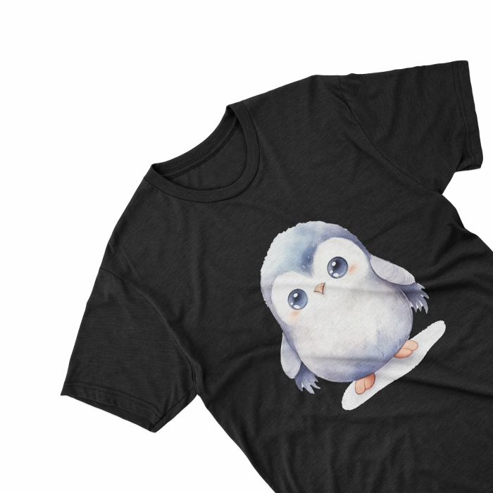 Tricouri personalizate cu poza Pinguin Watercolor grasut [2]