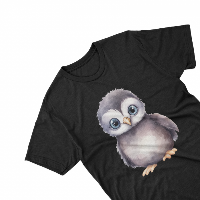 Tricouri personalizate cu poza Pinguin Watercolor cu ochi albastri [2]