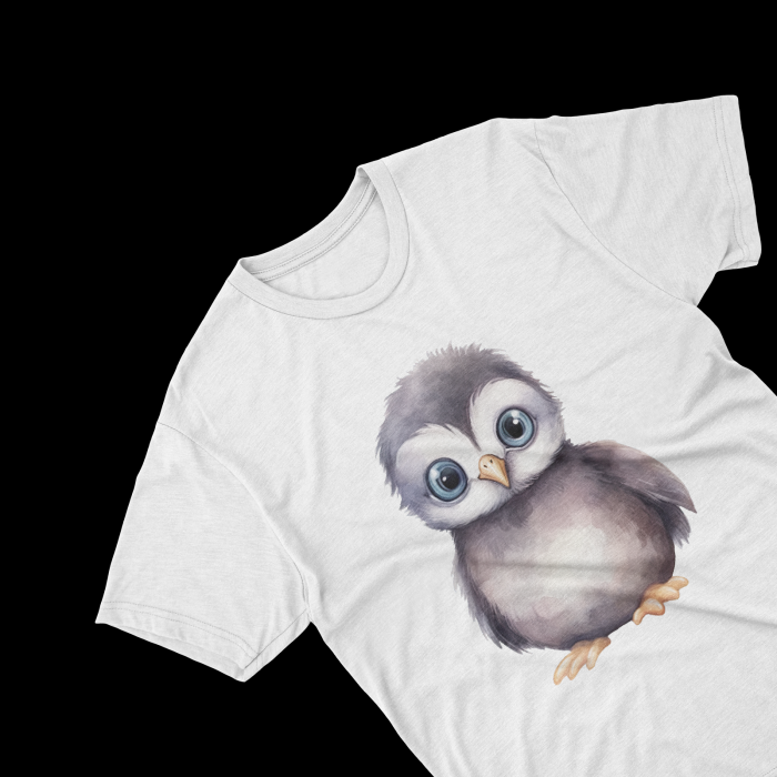 Tricouri personalizate cu poza Pinguin Watercolor cu ochi albastri [1]