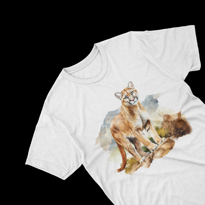 Tricouri personalizate cu poza Puma Watercolor cu stanca [1]