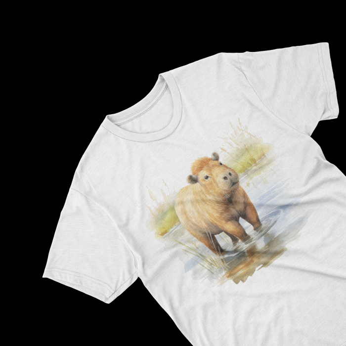 Tricouri personalizate cu poza Capybara Watercolor [1]
