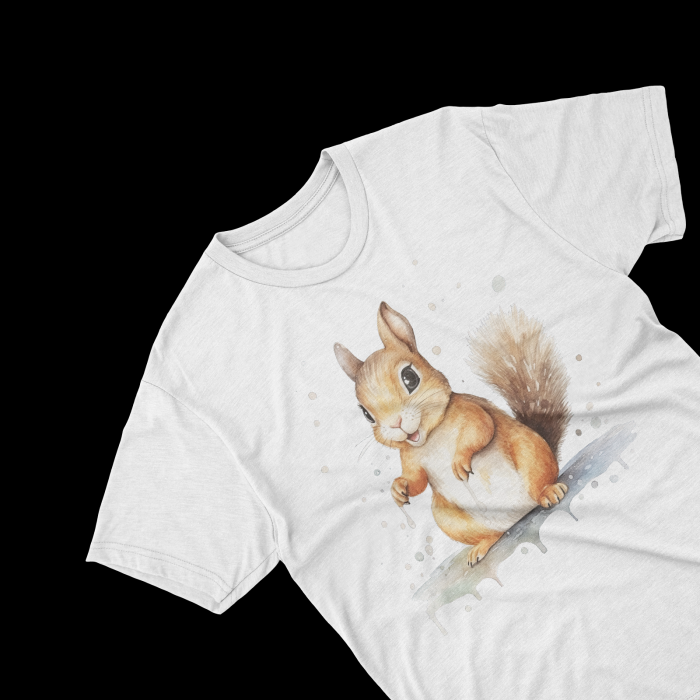 Tricouri personalizate cu poza Veverita Watercolor snowing [1]