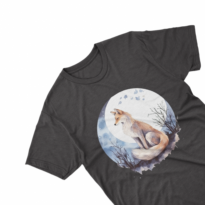 Tricouri personalizate cu poza Vulpe Watercolor semiluna [2]