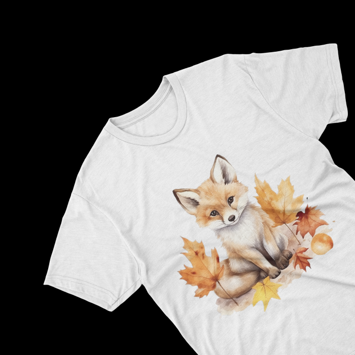 Tricouri personalizate cu poza Vulpe Watercolor autumn [2]