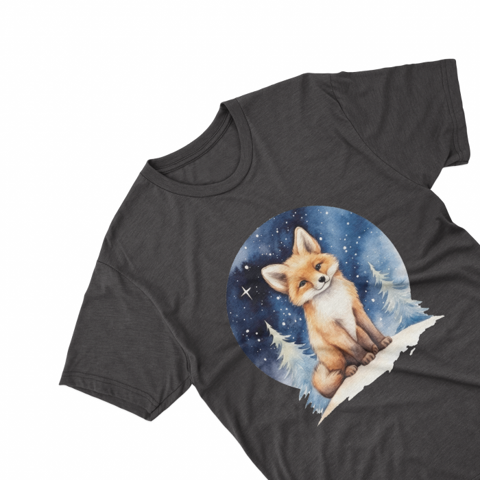 Tricouri personalizate cu poza Vulpe Watercolor starry night [1]
