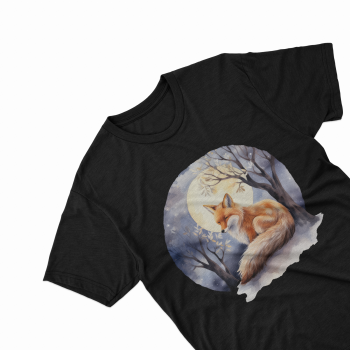 Tricouri personalizate cu poza Vulpe Watercolor nighttime [2]