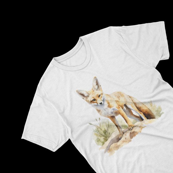 Tricouri personalizate cu poza Vulpe Watercolor desert [1]