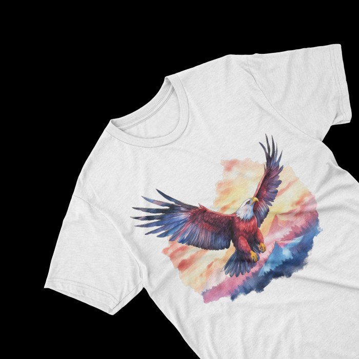 Tricouri personalizate cu poza Vultur Watercolor sunset [2]