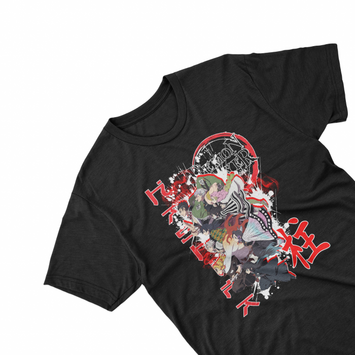 Tricouri personalizate cu anime Demon slayer characters negru [1]