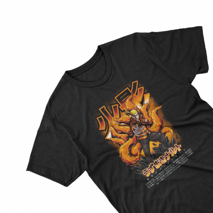 Tricouri personalizate cu anime Naruto hokage gold negru [1]