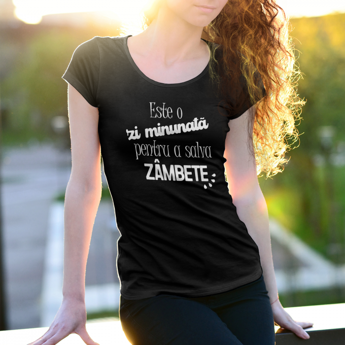 Tricouri personalizate cu mesaj Zi minunata pentru zambete [2]
