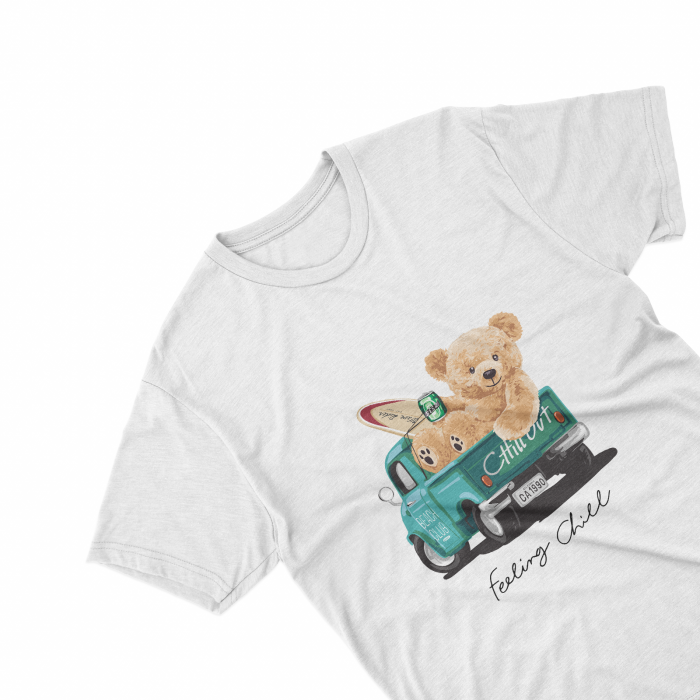 Tricouri personalizate cu ursulet Feeling chill alb [1]