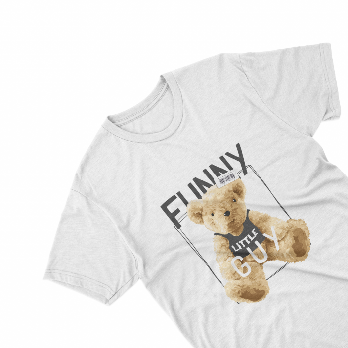 Tricouri personalizate cu ursulet Funny little guy alb [1]