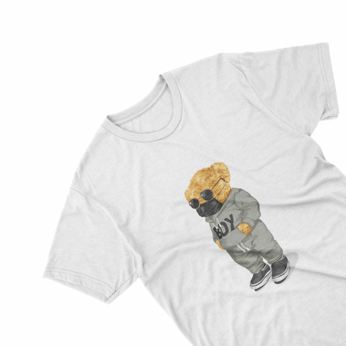 Tricouri personalizate cu ursulet Boy alb [1]