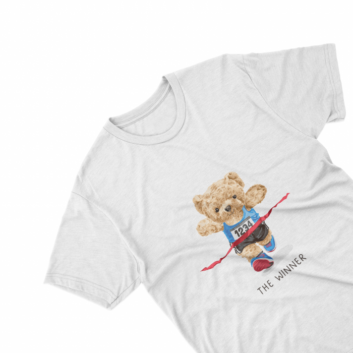 Tricouri personalizate cu ursulet The winner alb [1]