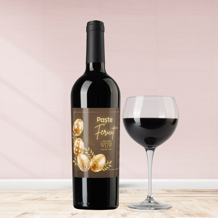 Sticla de vin personalizata pentru Paste cu logo companie si text 750ml [1]