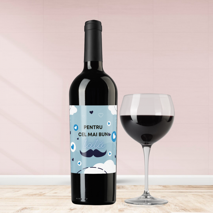 Sticla de vin personalizata pentru cel mai bun tata 750ml [1]