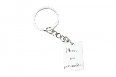 Brelocuri personalizate - Breloc personalizat din otel inoxidabil, 30x20 mm