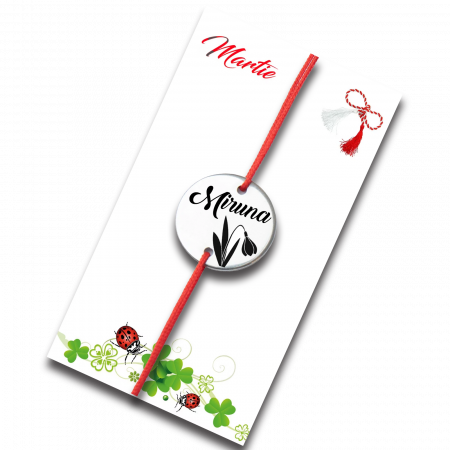 Bratari - Martisor handmade tip bratara personalizat cu nume si ghiocel