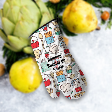 Manusi personalizate - Manusa bucatarie personalizata cu mesaj, Bucatar de 5 stele