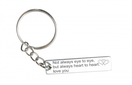 Brelocuri din inox - Breloc personalizat Not always eye to eye, Inox, 40x9mm